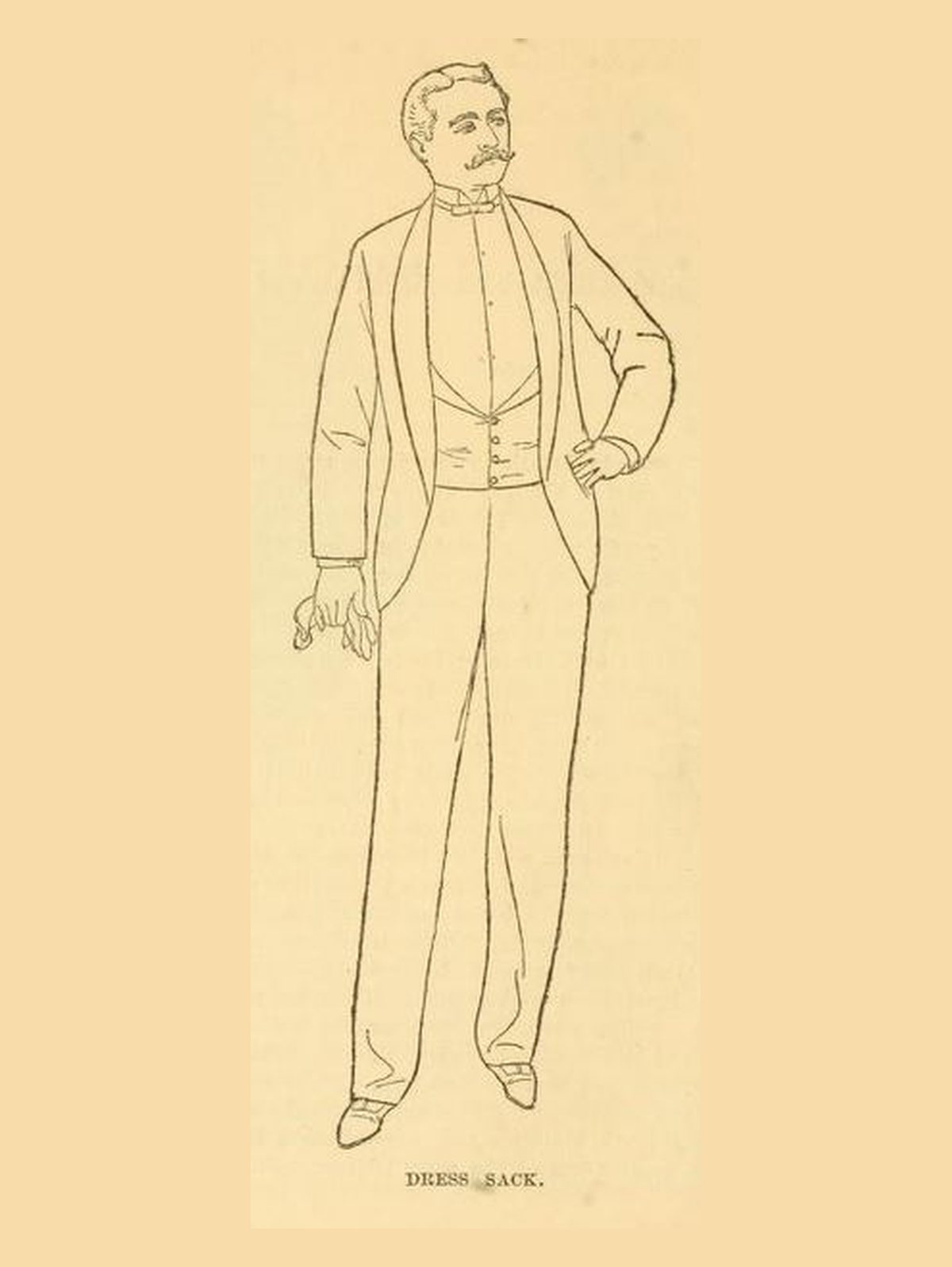 Рисунок 1888 года: мужчина в первом смокинге, dress sack